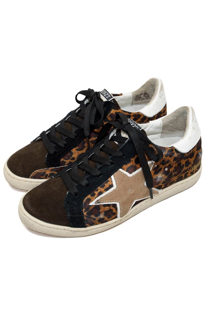 Freebird Leopard Print Star Sneakers Size 8